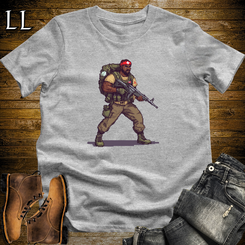 African 16 Bit Combat Medic Sport Grey | African Warrior Tee