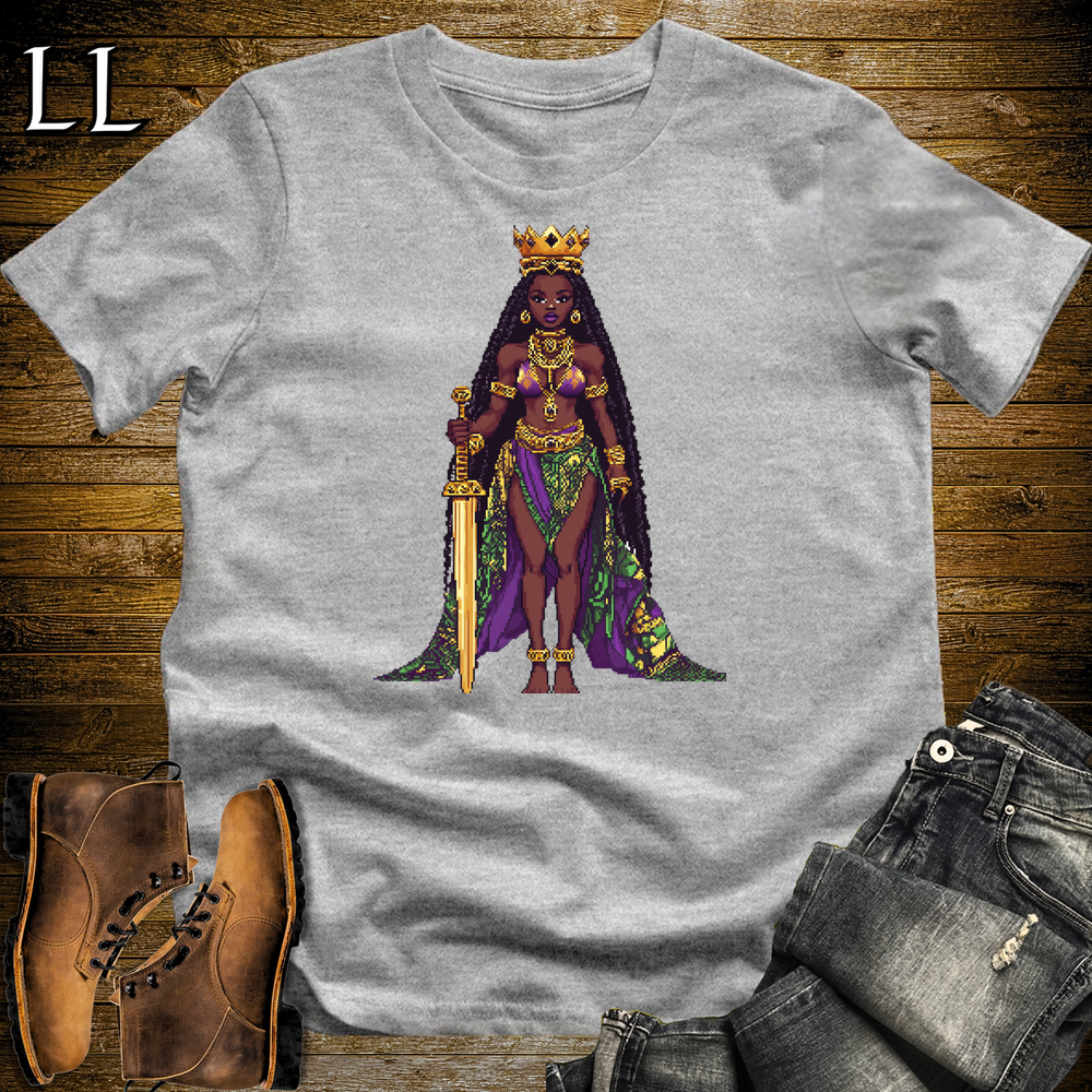 African 16 Bit Golden Sword Queen Sport Grey | African Queen Tee