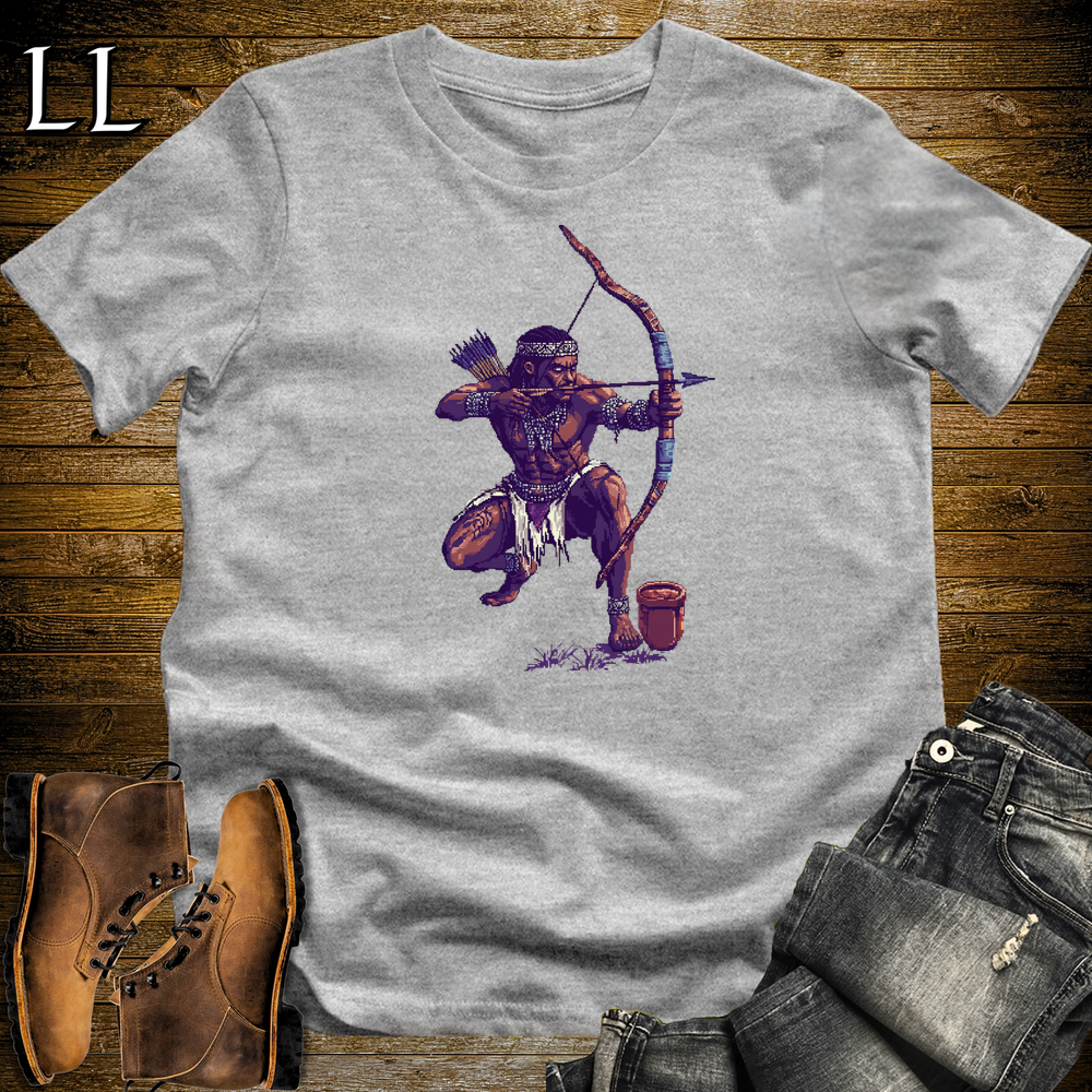 African 16 Bit Bow Warrior Sport Grey | African Warrior Tee