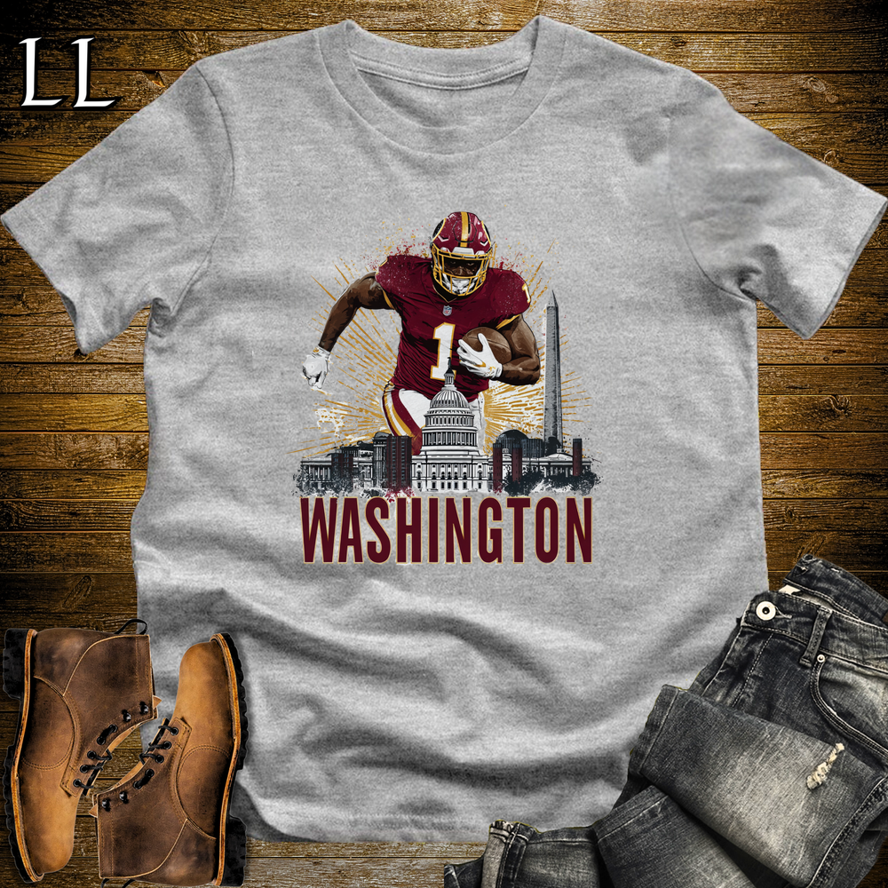 Washington Football Number 1 T Shirt - Sport Grey