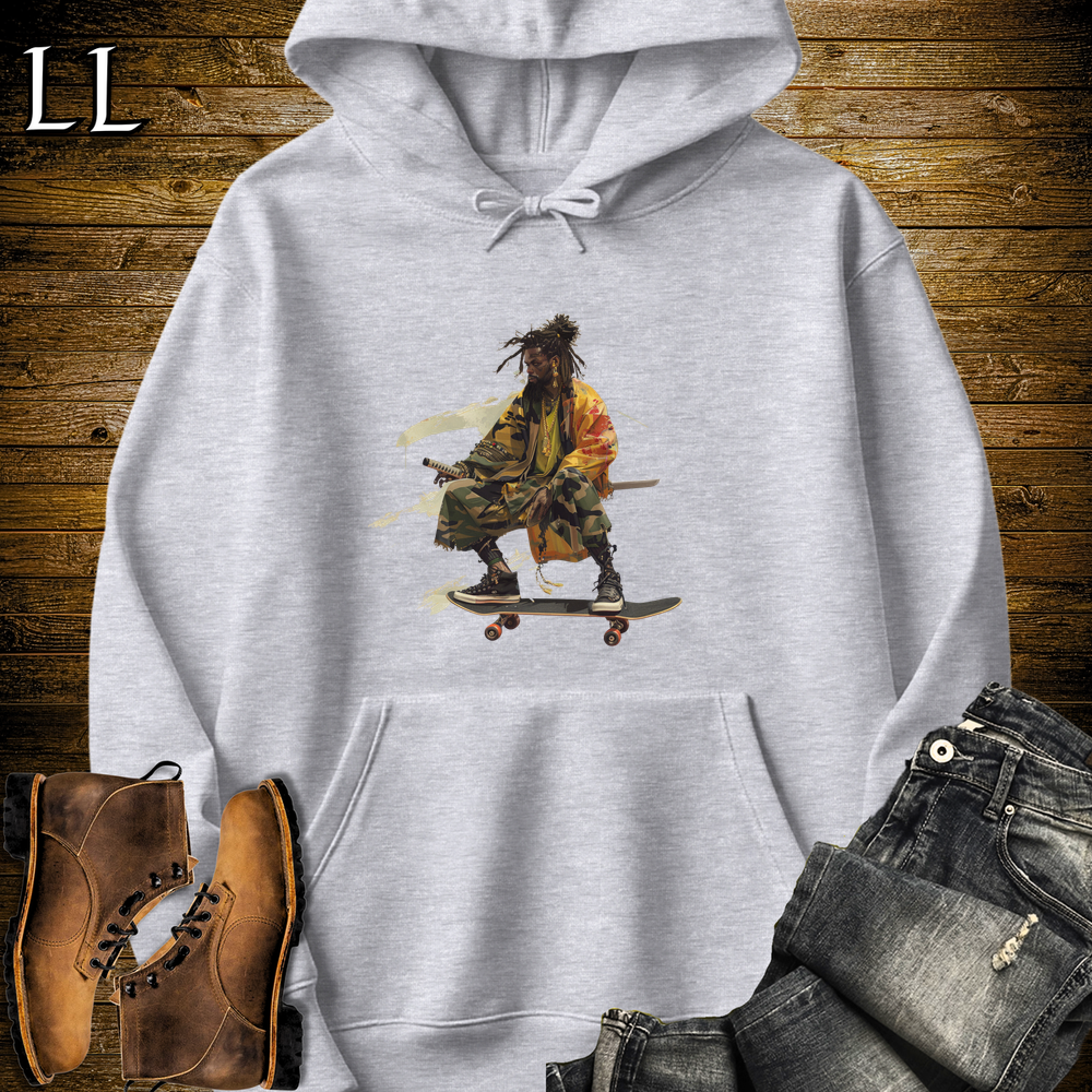 Dreadlocks Skateboard Samurai Hooded Sweatshirt - Sport Grey