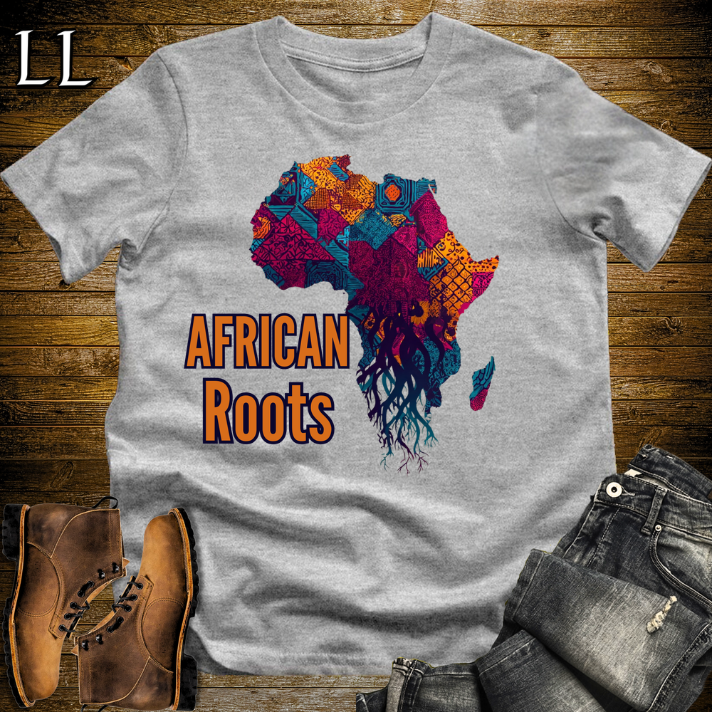 African Roots Softstyle T Shirt Sport Grey | African Heritage Pride Tee