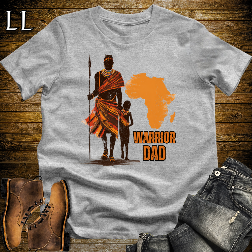 African Warrior Dad Softstyle T Shirt Sport Grey | Dad Gift African Tee