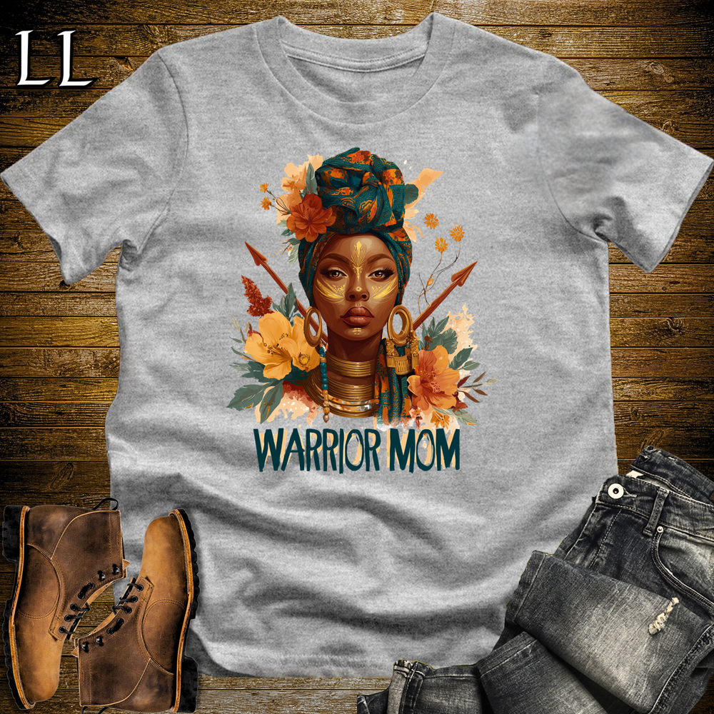African Warrior Mom Softstyle T Shirt Sport Grey | African Mom Gift Tee