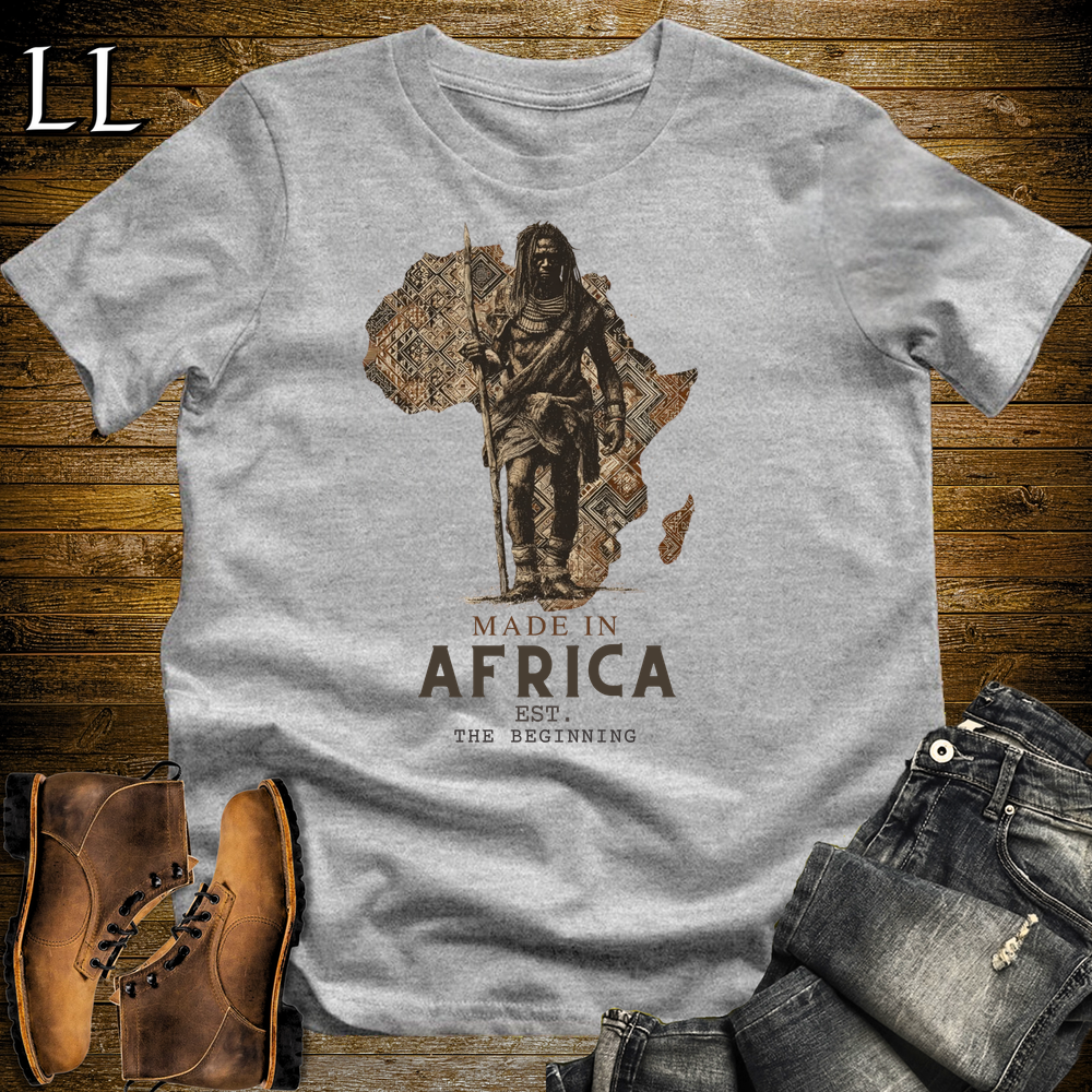Made In Africa Man Softstyle T Shirt Sport Grey | African Heritage Tee