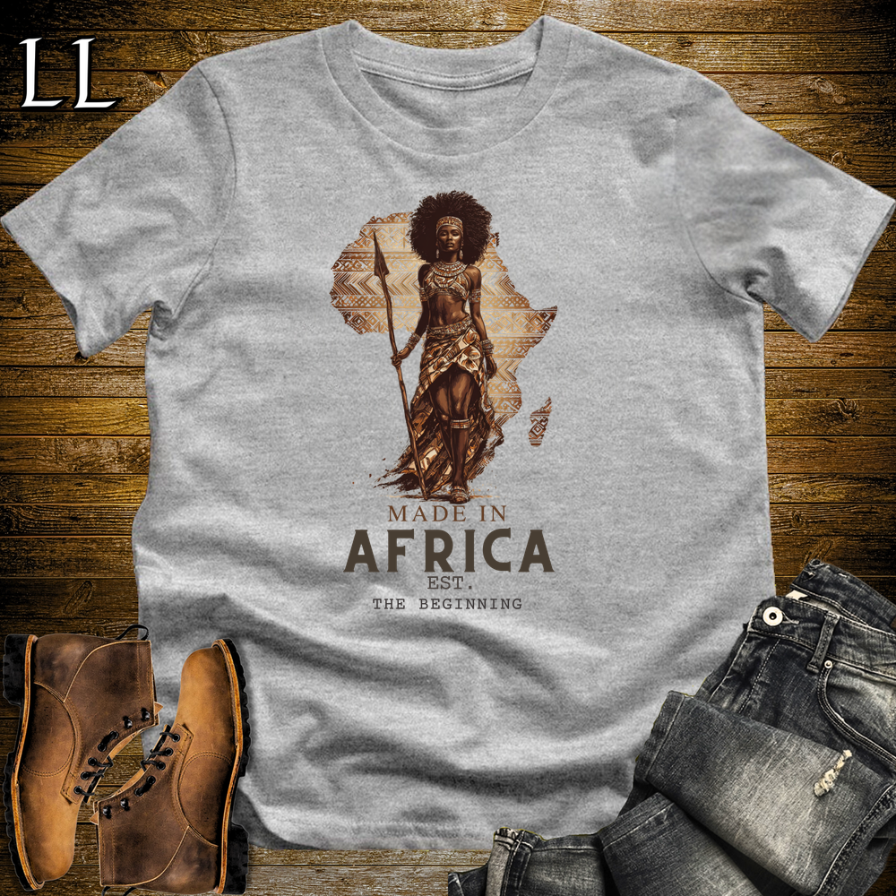 Made In Africa Woman Softstyle T Shirt Sport Grey | African Woman Tee