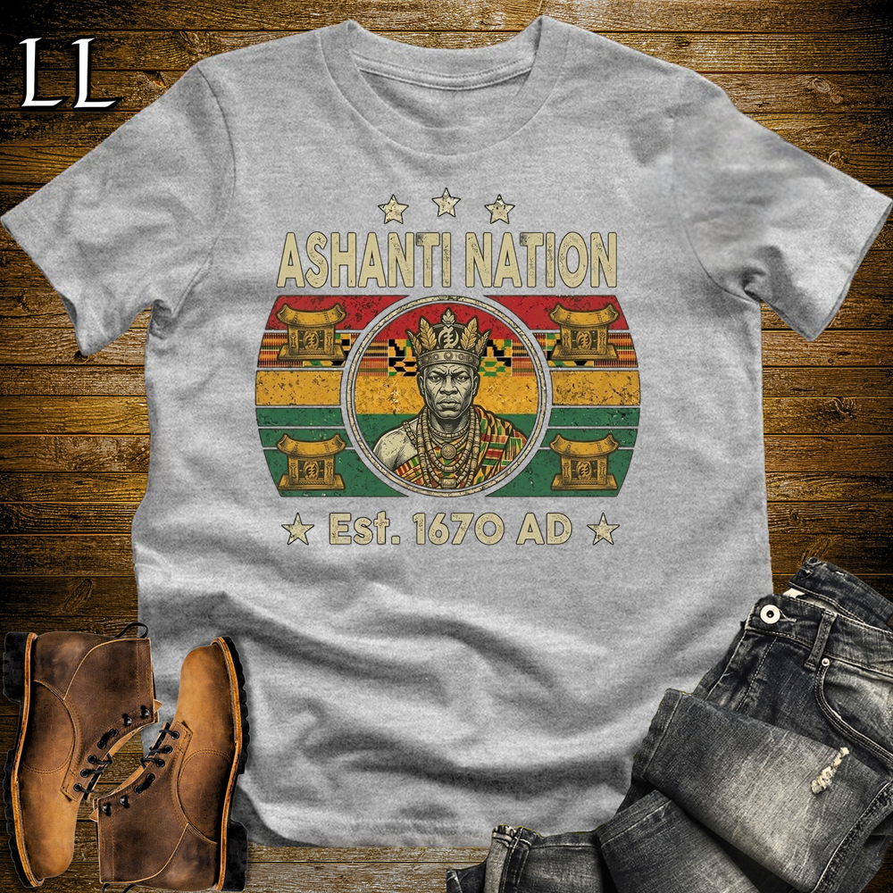 African Ashanti Nation Softstyle T Shirt Sport Grey | Ashanti Warrior Pride Tee