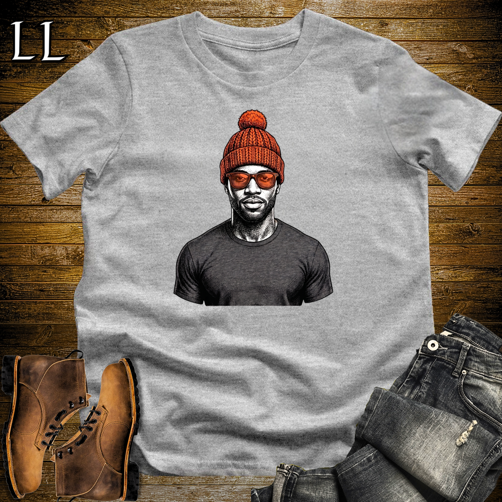 African Orange Beanie T Shirt Sport Grey | Cool African Tee