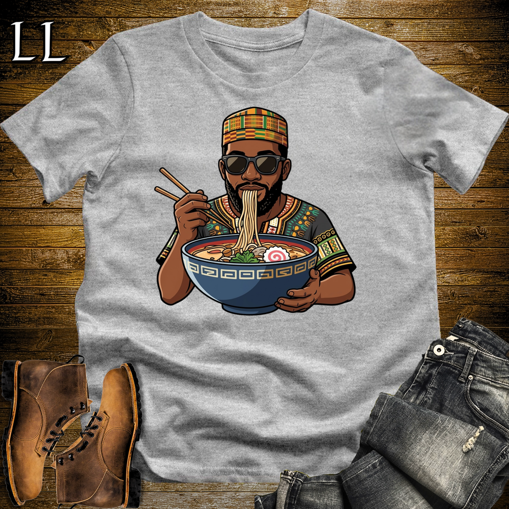 African Ramen T Shirt Sport Grey | Funny African Foodie Tee