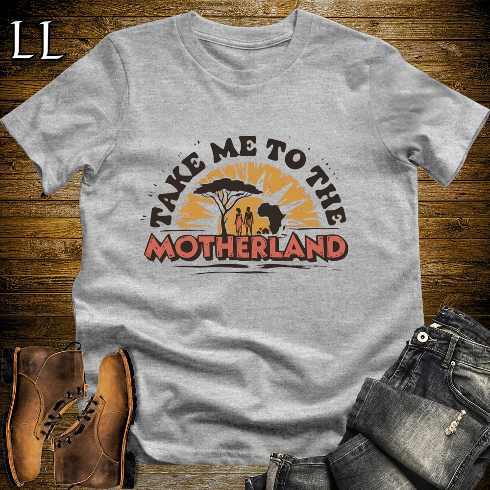 African Take Me To The Motherland T Shirt Sport Grey | Africa Tee