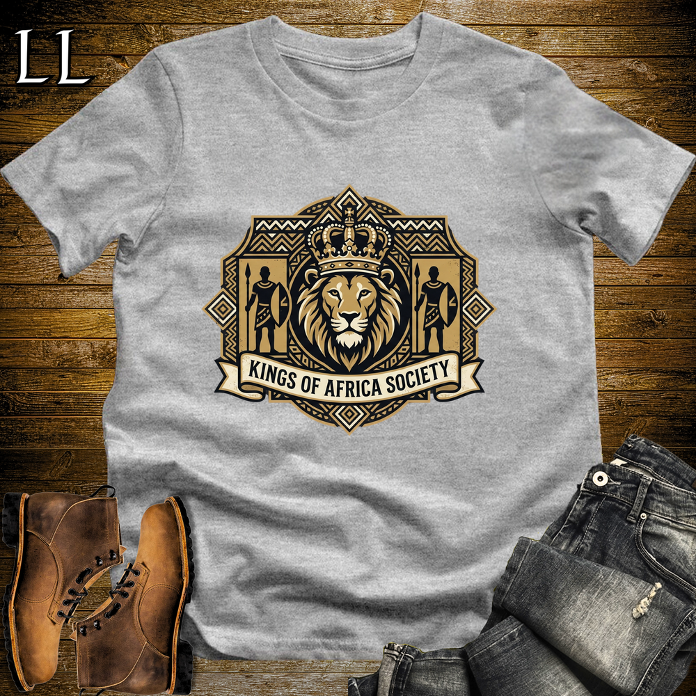 Kings Of Africa Society T Shirt Sport Grey | African King Gift