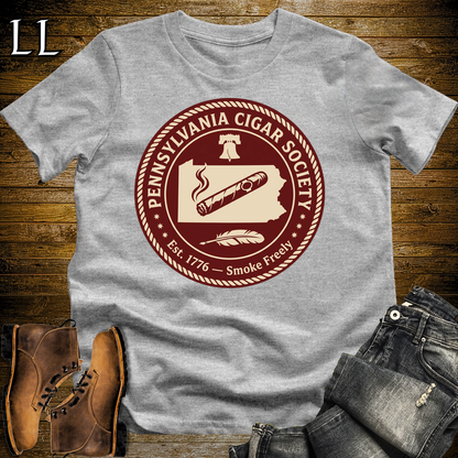 Pennsylvania Cigar Society T Shirt Sport Grey | Cigar Lover Gift