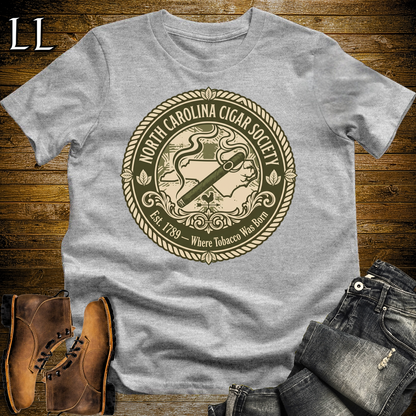 North Carolina Cigar Society T Shirt Sport Grey | Cigar Lover Gift