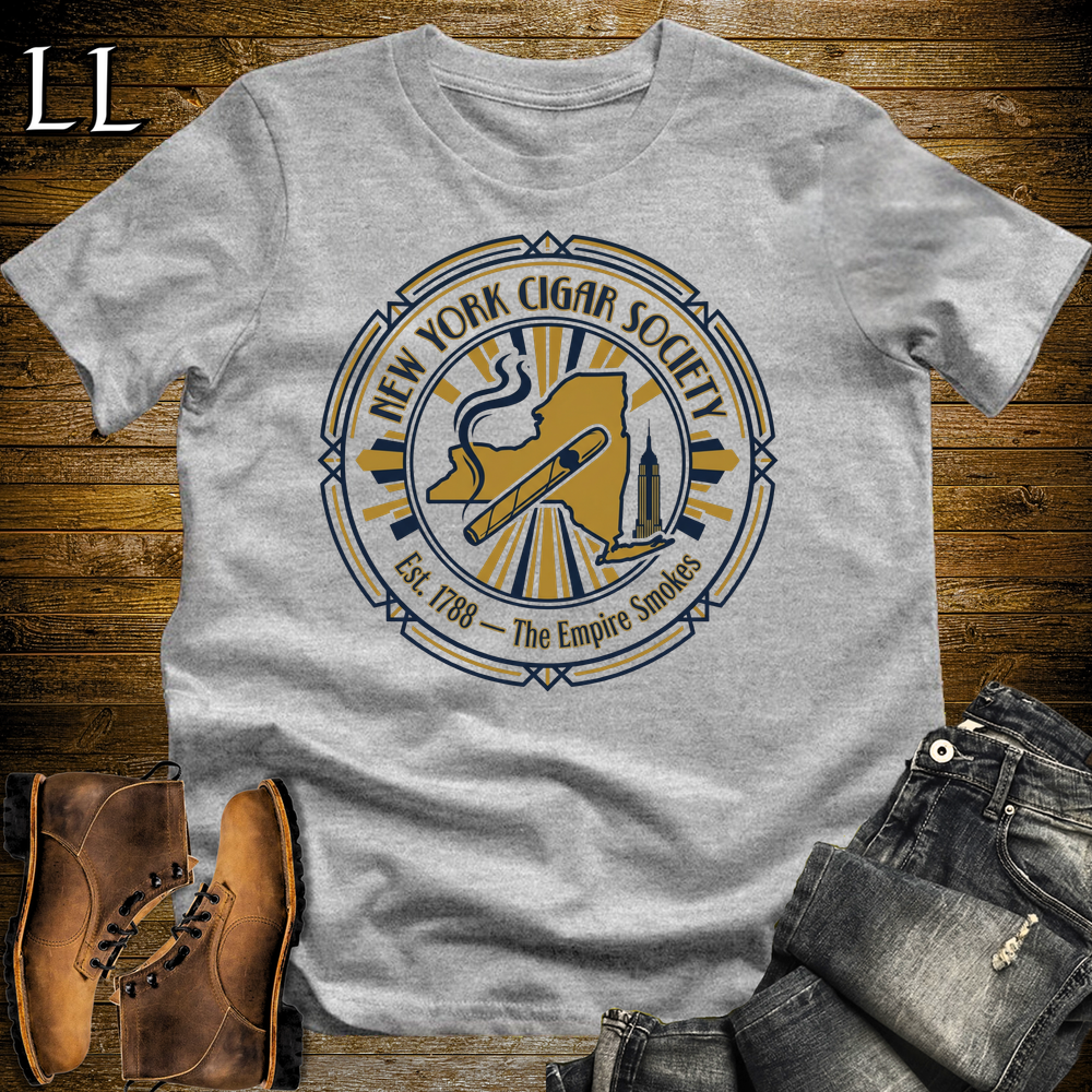 New York Cigar Society T Shirt Sport Grey | Cigar Lover Gift