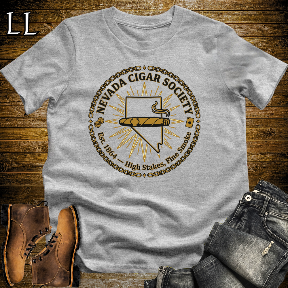 Nevada Cigar Society T Shirt Sport Grey | Cigar Lover Gift