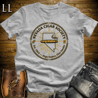 Nevada Cigar Society T Shirt Sport Grey | Cigar Lover Gift