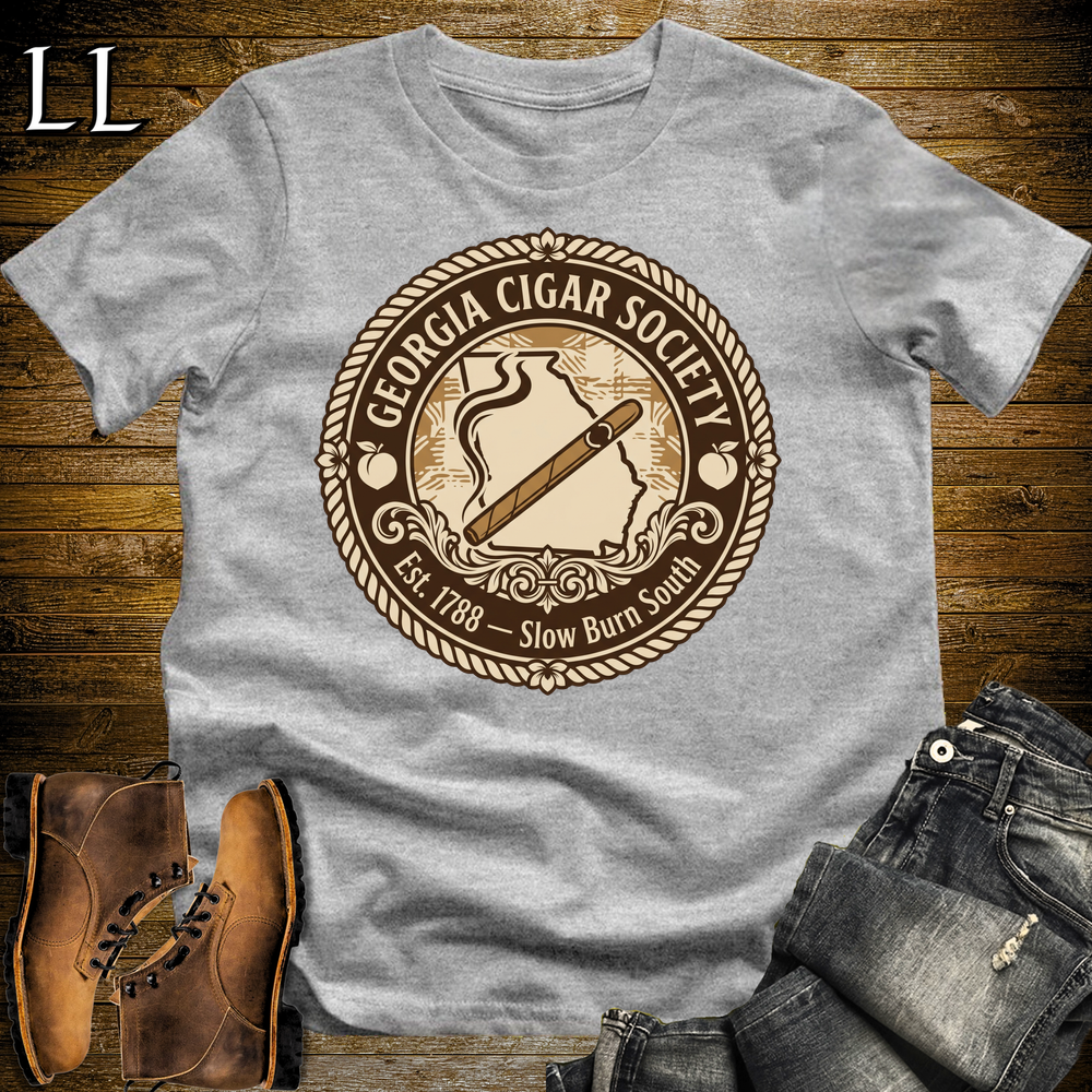 Georgia Cigar Society T Shirt Sport Grey | Cigar Lover Gift