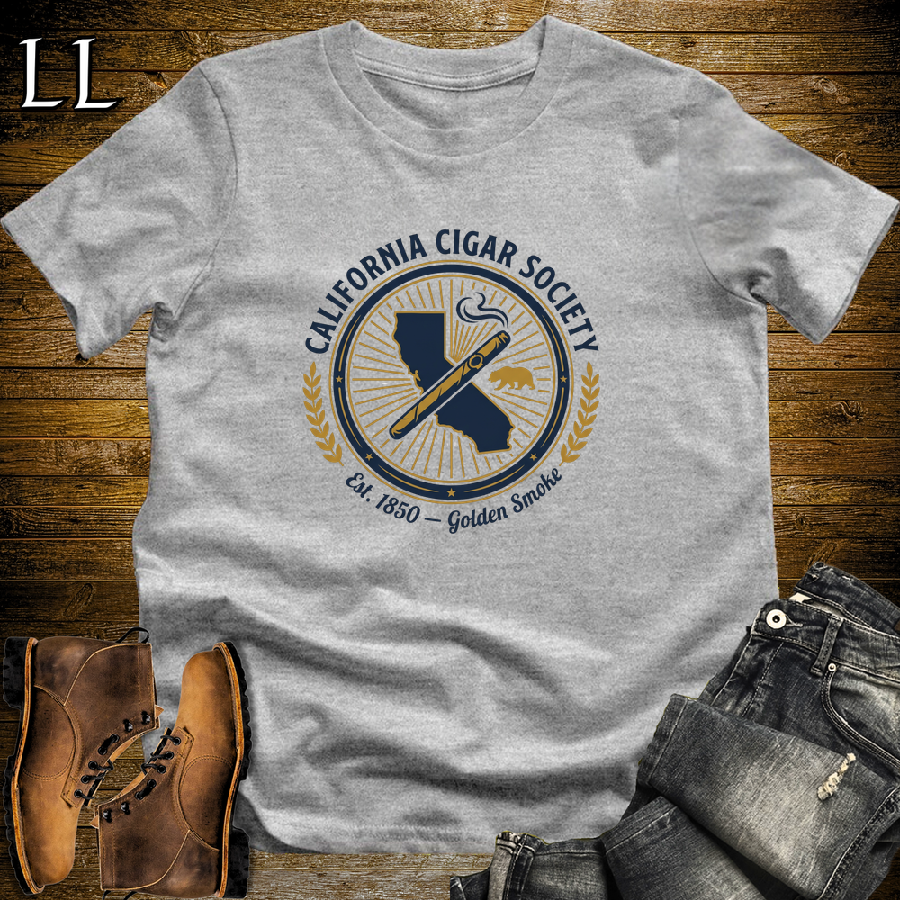 California Cigar Society Shirt Sport Grey | CA Cigar Lover Tee