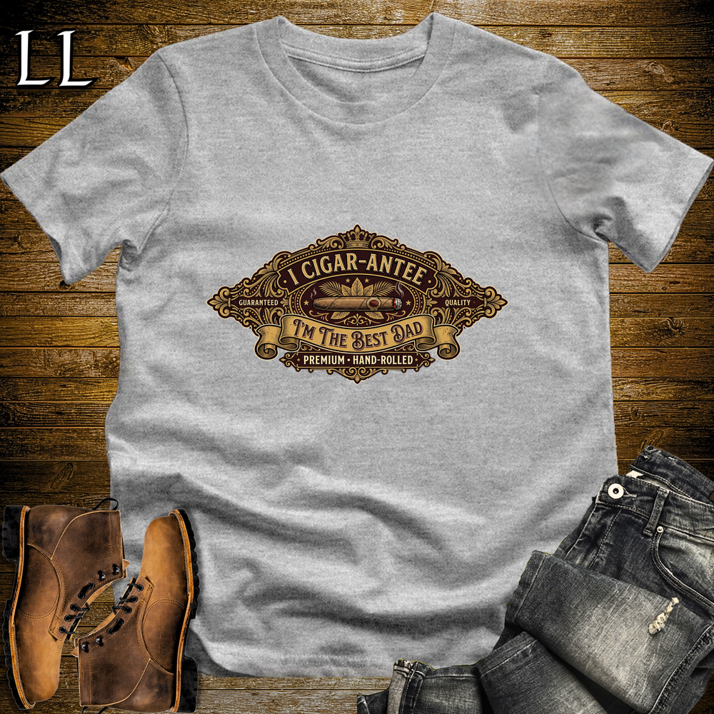 I Cigarantee Im The Best Dad Softstyle Tee Sport Grey | Funny Cigar Pun Tee
