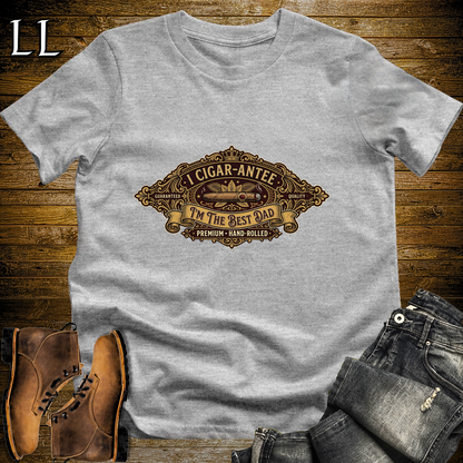 I Cigarantee Im The Best Dad Softstyle Tee Sport Grey | Funny Cigar Pun Tee