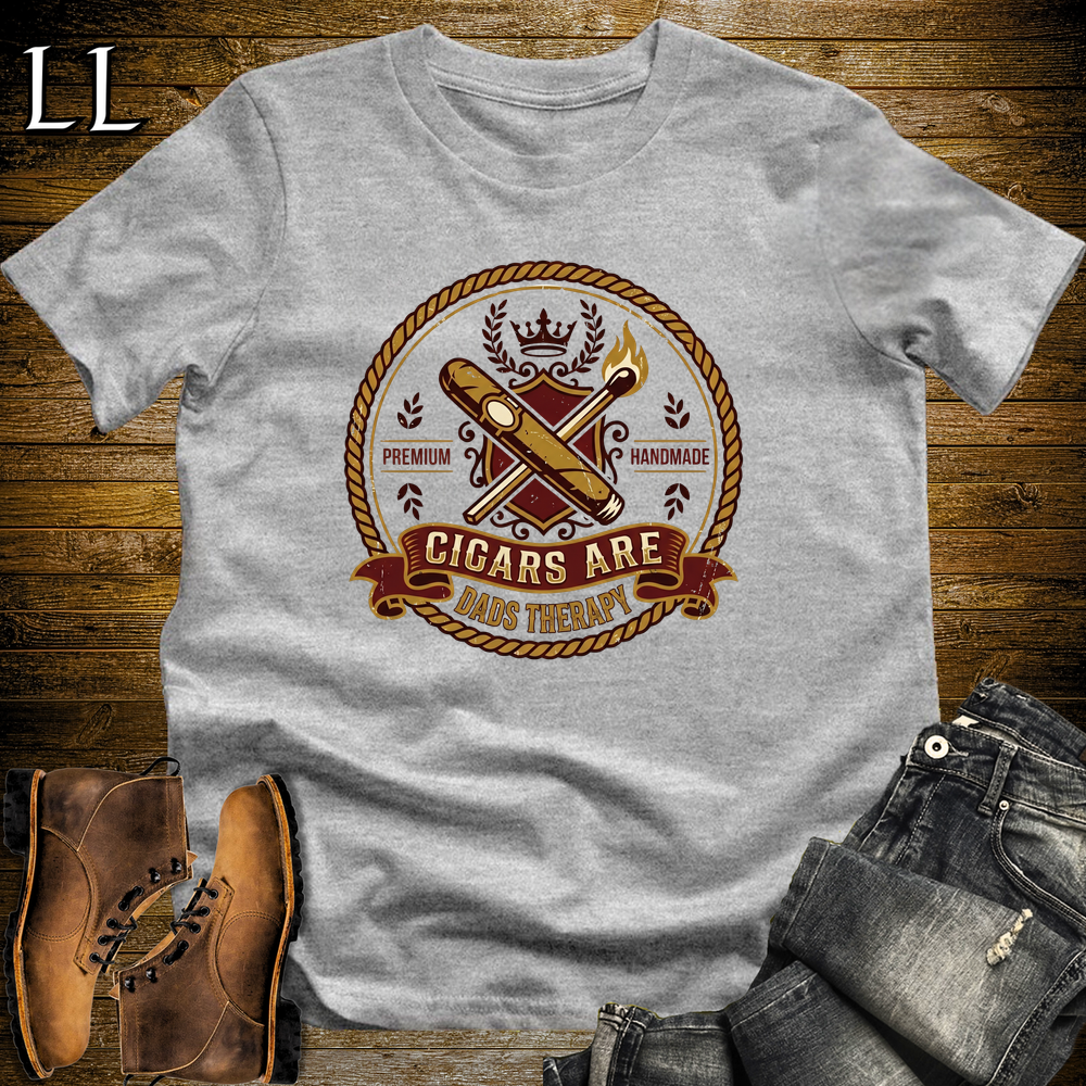 Cigars Are Dads Therapy Softstyle Tee Sport Grey | Funny Cigar Dad Tee