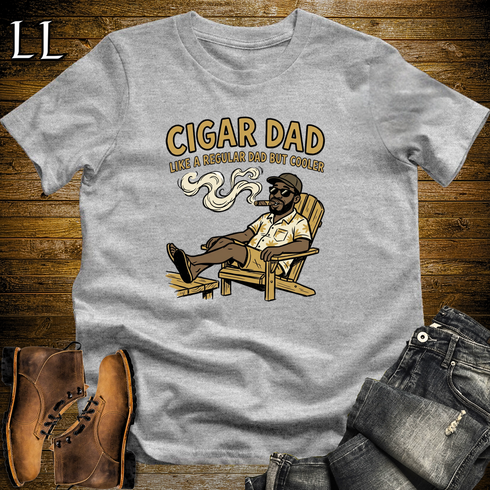 Cigar Dad Tan Softstyle Tee Sport Grey | Cigar Lover Dad Tee