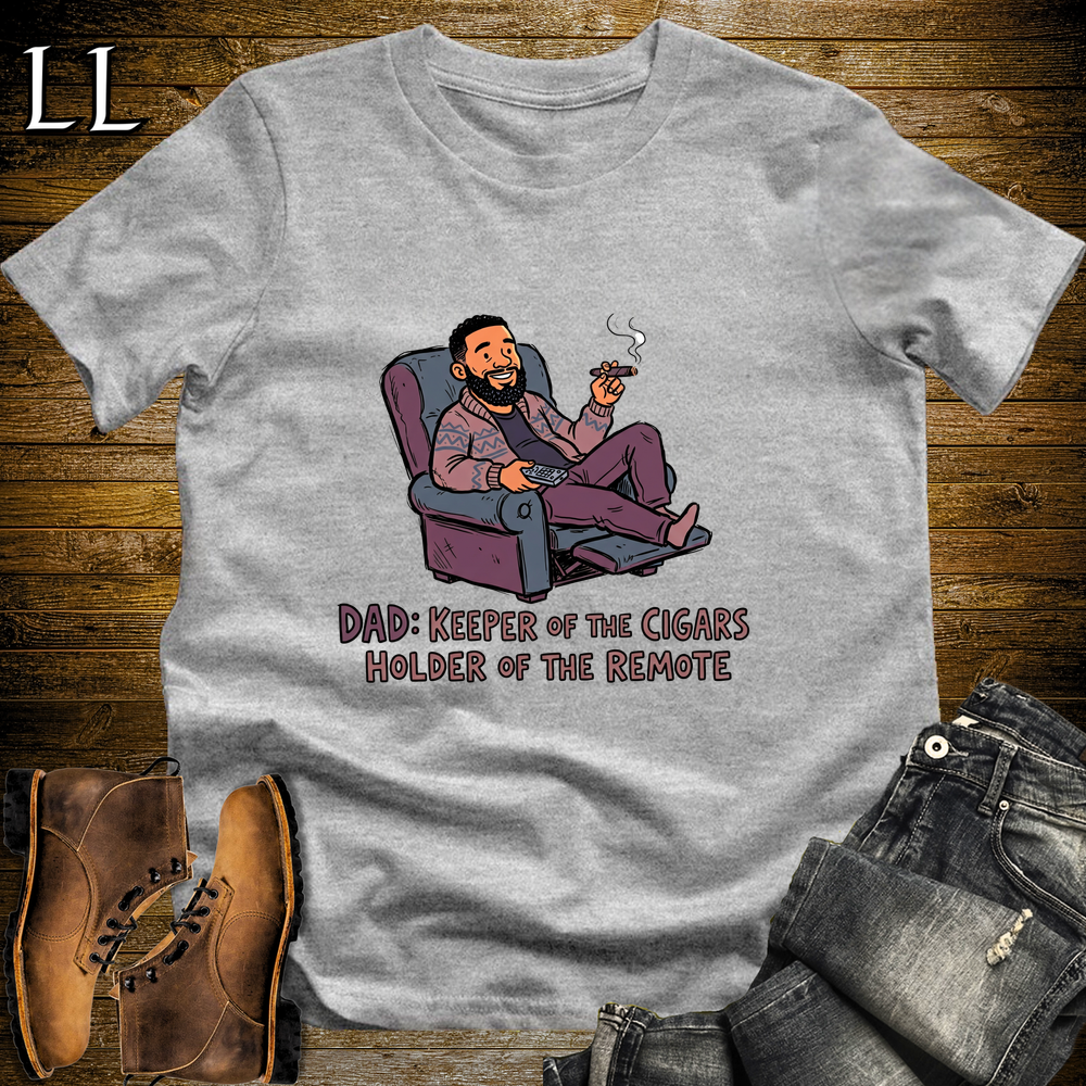 Dad Keeper Of Cigars Softstyle Tee Sport Grey | Funny Cigar Dad Tee