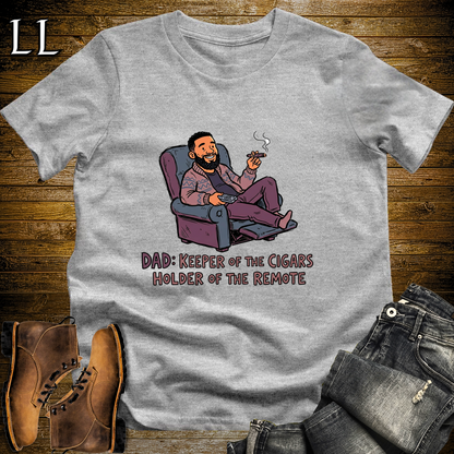 Dad Keeper Of Cigars Softstyle Tee Sport Grey | Funny Cigar Dad Tee