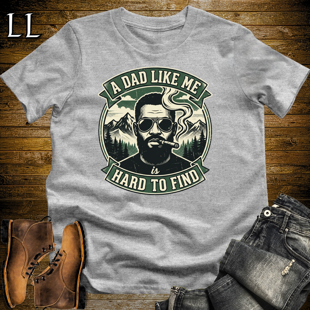 A Dad Like Me Is Hard To Find Green Cigar Softstyle Tee Sport Grey | Cigar Dad Slogan Tee