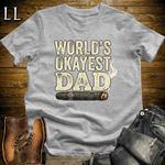 Worlds Okayest Dad Cigar Softstyle Tee Sport Grey | Funny Cigar Dad Tee
