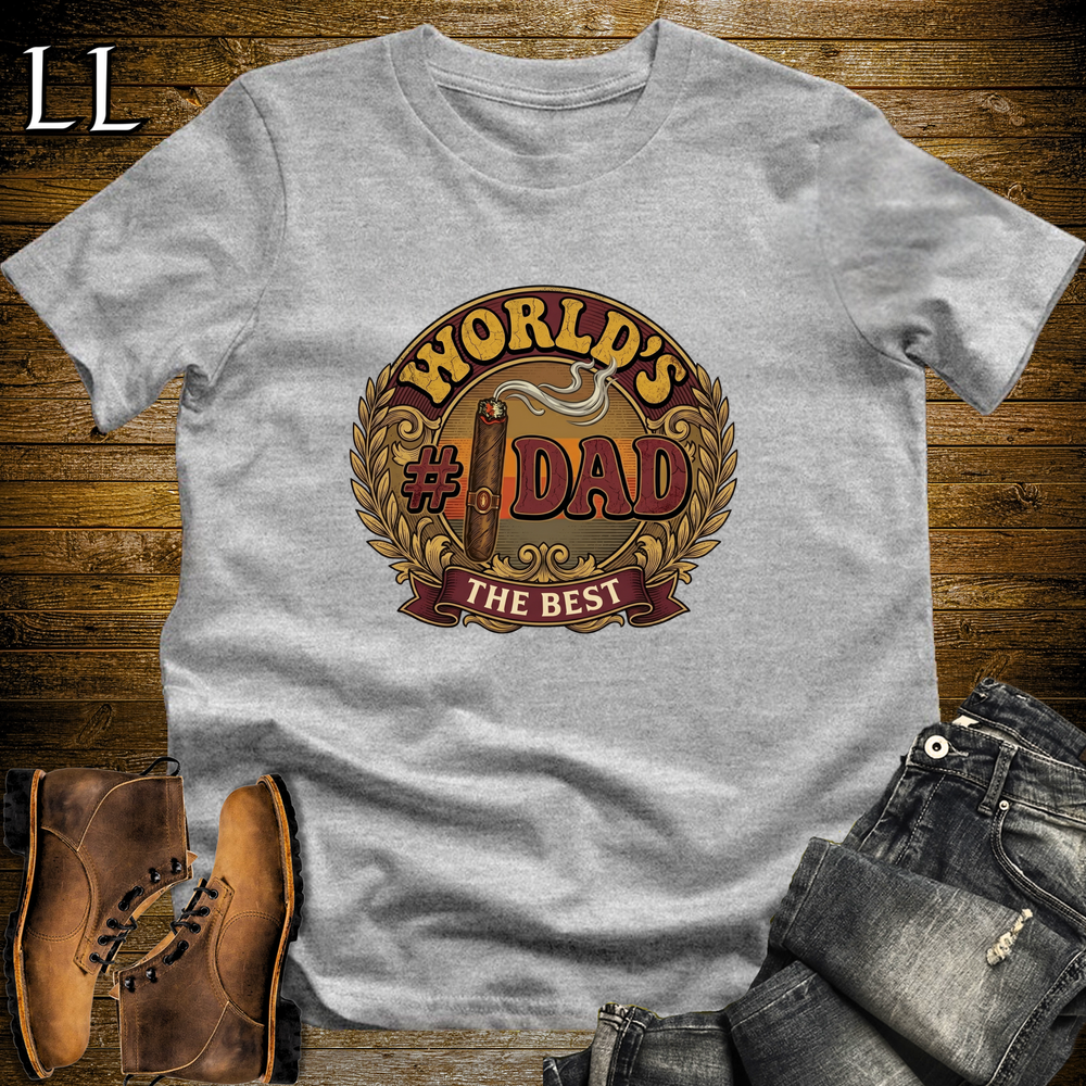Worlds 1 Dad Cigar Softstyle Tee Sport Grey | Best Cigar Dad Tee