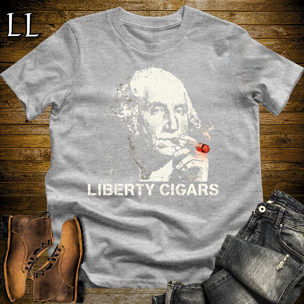 Washington Liberty Cigar Softstyle Tee Sport Grey | Patriotic Cigar Tee