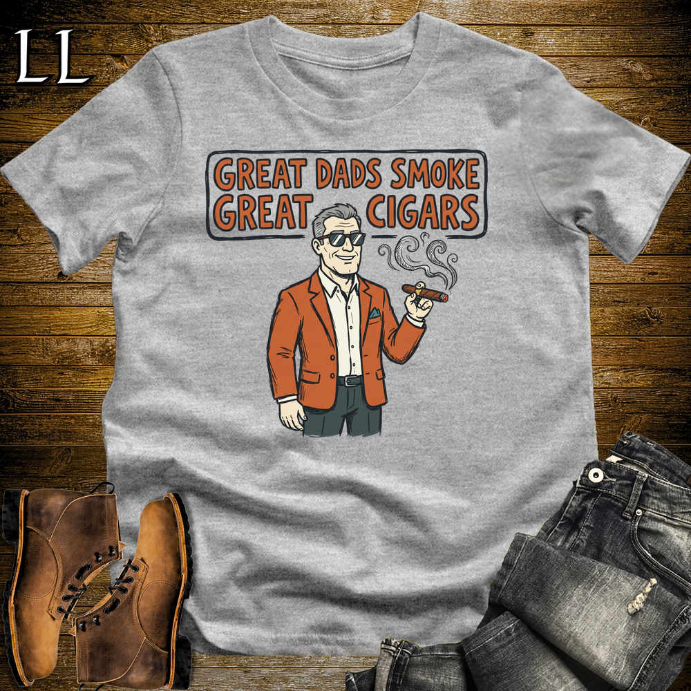 Great Dads Smoke Great Cigars Orange Softstyle Tee Sport Grey | Great Cigars Dad Tee