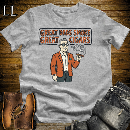 Great Dads Smoke Great Cigars Orange Softstyle Tee Sport Grey | Great Cigars Dad Tee