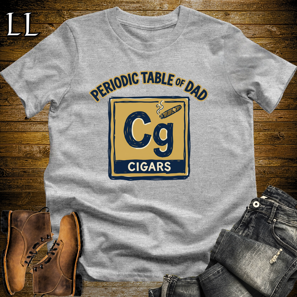 Periodic Table Of Dad Cigar Softstyle Tee Sport Grey | Funny Periodic Table Dad Tee