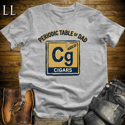 Periodic Table Of Dad Cigar Softstyle Tee Sport Grey | Funny Periodic Table Dad Tee