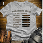 Only Smoke Cigars On Days That End In Y Tee Sport Grey | Funny Cigar Shirt