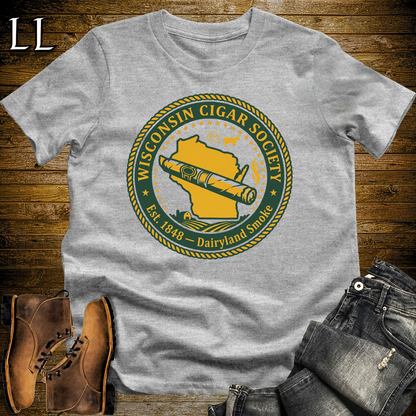 Wisconsin Cigar Society Softstyle T Shirt Sport Grey | Cigar Lover Gift Tee