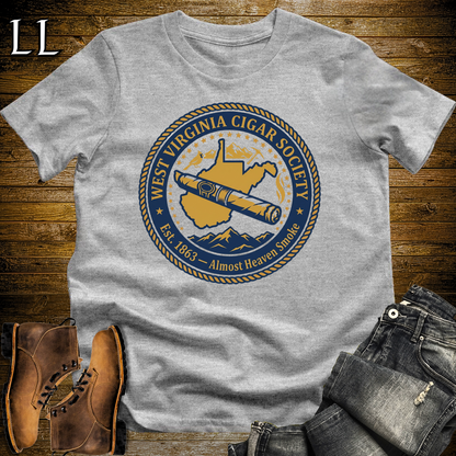 West Virginia Cigar Society Softstyle T Shirt Sport Grey | Cigar Lover Gift Tee