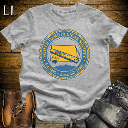 South Dakota Cigar Society Softstyle T Shirt Sport Grey | Cigar Lover Gift Tee