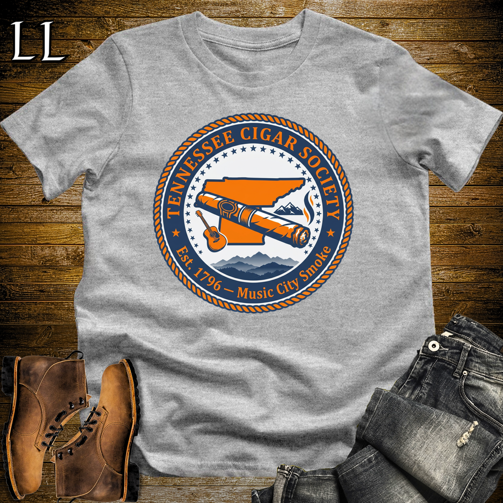 Tennessee Cigar Society Softstyle T Shirt Sport Grey | Cigar Lover Gift Tee
