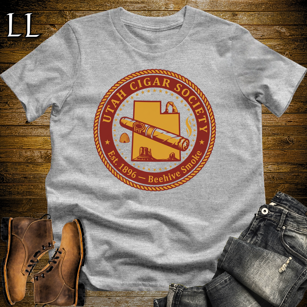 Utah Cigar Society Softstyle T Shirt Sport Grey | Cigar Lover Gift Tee