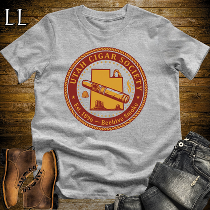 Utah Cigar Society Softstyle T Shirt Sport Grey | Cigar Lover Gift Tee