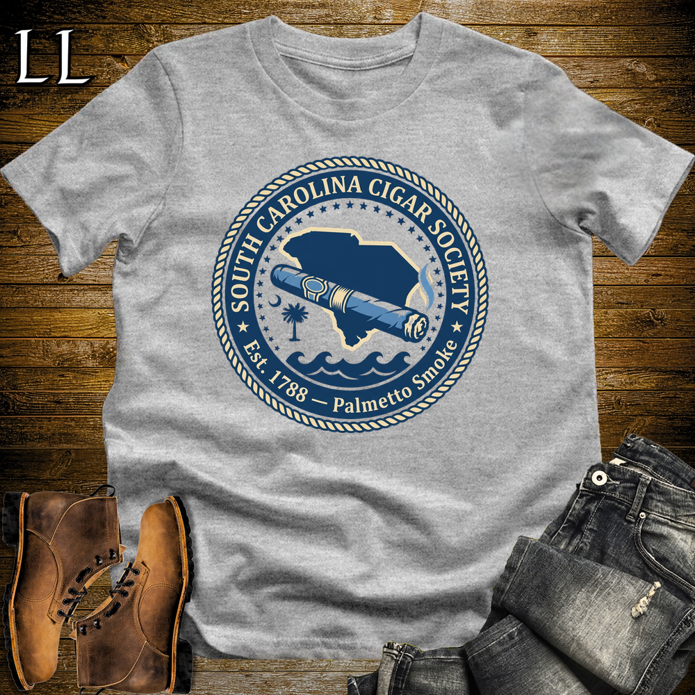 South Carolina Cigar Society Softstyle T Shirt Sport Grey | Cigar Lover Gift Tee