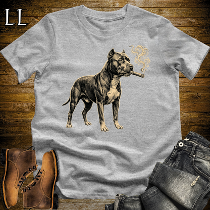 Vintage Cigar Pitbull Softstyle T Shirt Sport Grey | Funny Cigar Shirt