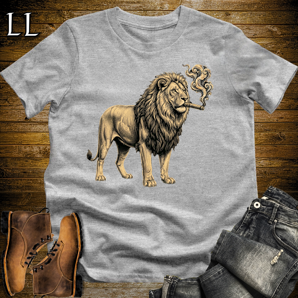 Vintage Cigar Lion Softstyle T Shirt Sport Grey | Funny Cigar Shirt