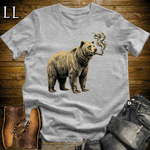 Vintage Cigar Grizzly Softstyle T Shirt Sport Grey | Funny Cigar Shirt