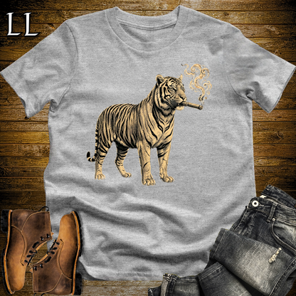 Vintage Cigar Tiger Softstyle T Shirt Sport Grey | Funny Cigar Shirt