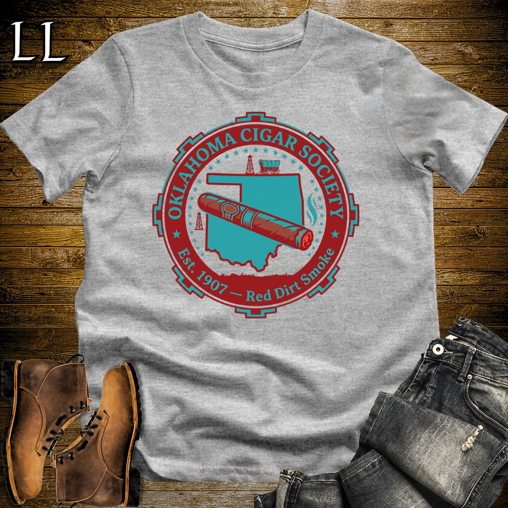 Oklahoma Cigar Society Softstyle T Shirt Sport Grey | Cigar Lover Gift Tee