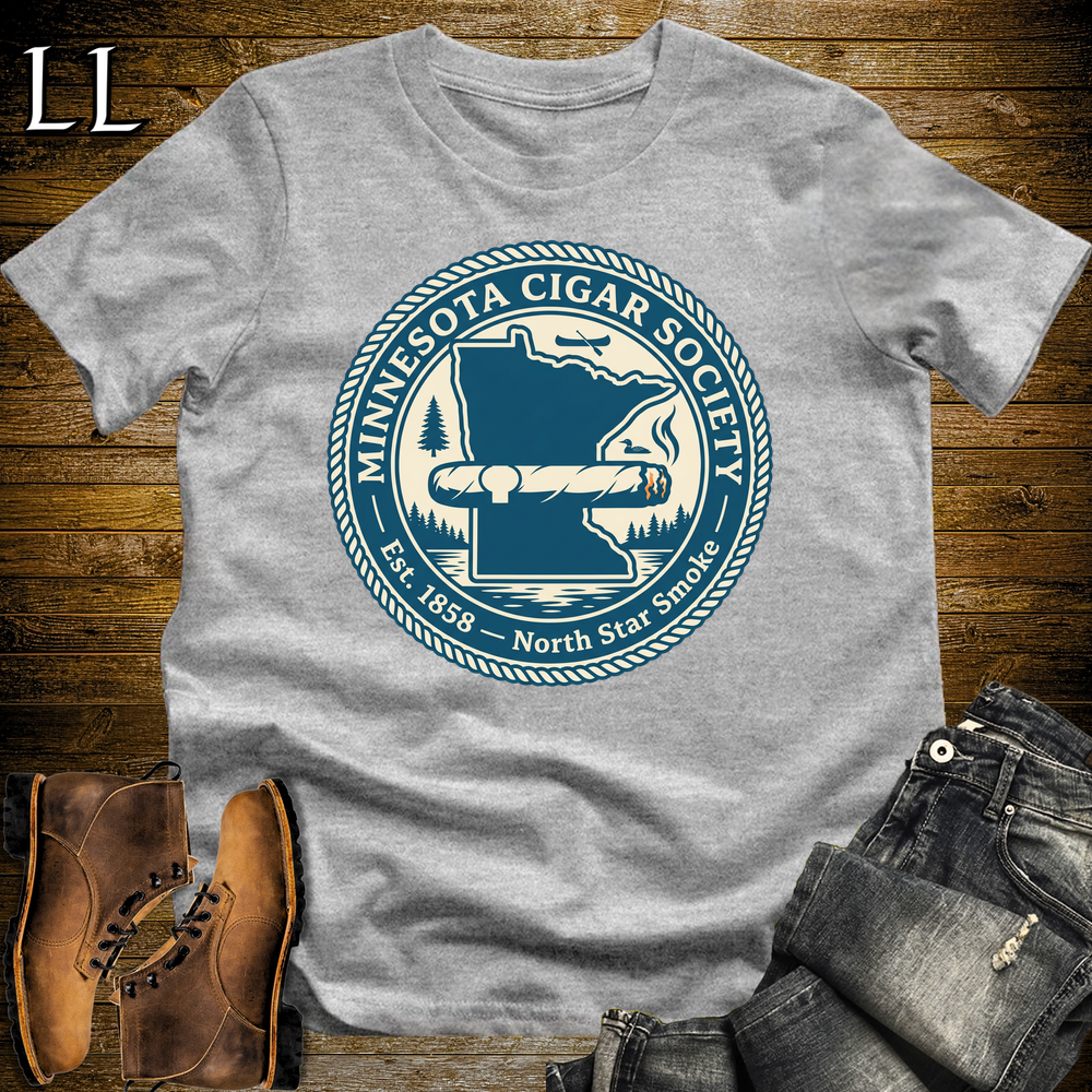 Minnesota Cigar Society Softstyle T Shirt Sport Grey | Cigar Lover Gift Tee